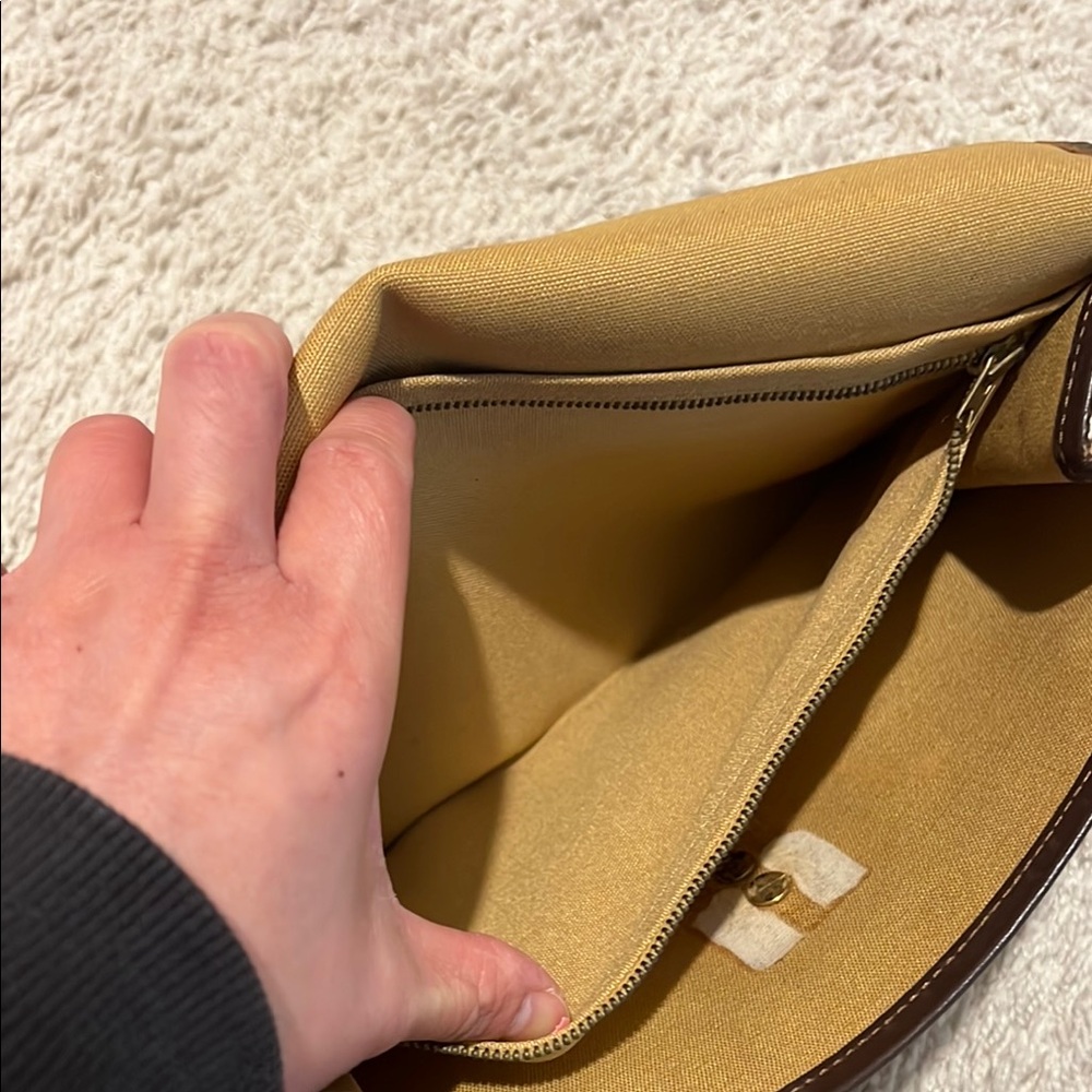 Vintage!! Celine Brown Monogram Clutch with Gold Accent - Picture 8 of 12